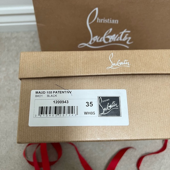 Christian Louboutin Black Maud 100 Patent & Suede Pumps Size 35 Brand New in Box - Picture 4 of 13